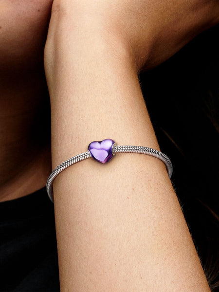 Pandora Metallic Purple Heart Charm
