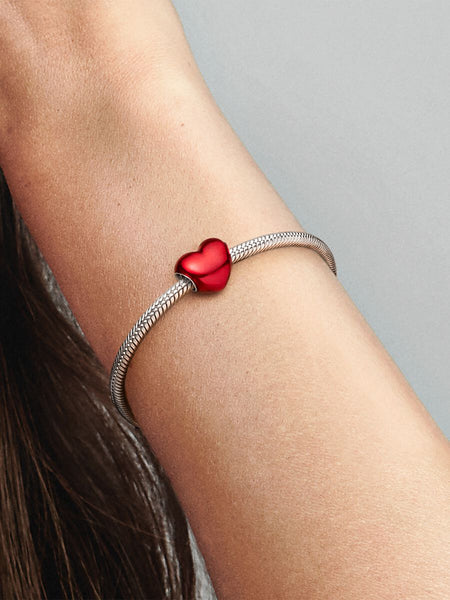 Pandora Metallic Red Heart Charm