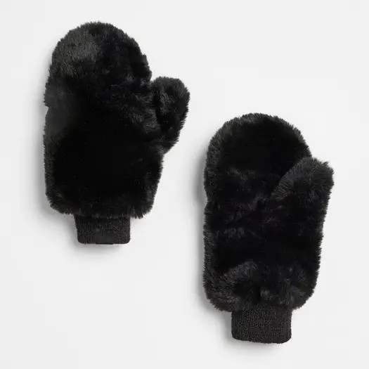 Faux-Fur Mittens