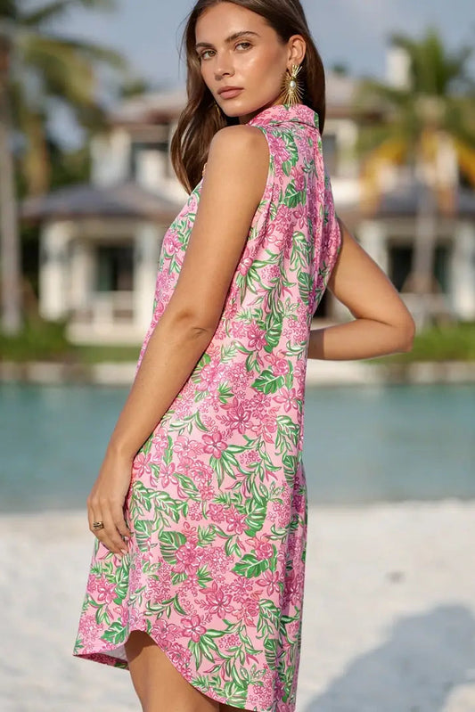 woman wearing floral sport dress