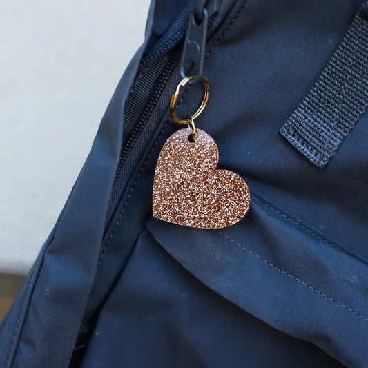 Heart Glitter Keychain