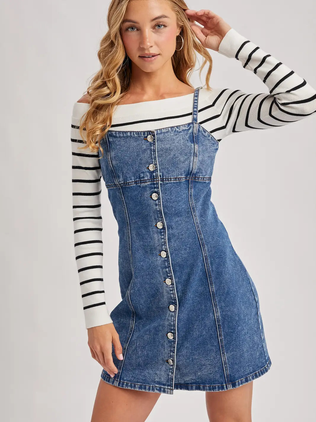 Denim Button Down Mini Dress