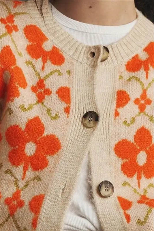 Floral Jacquard Cardigan