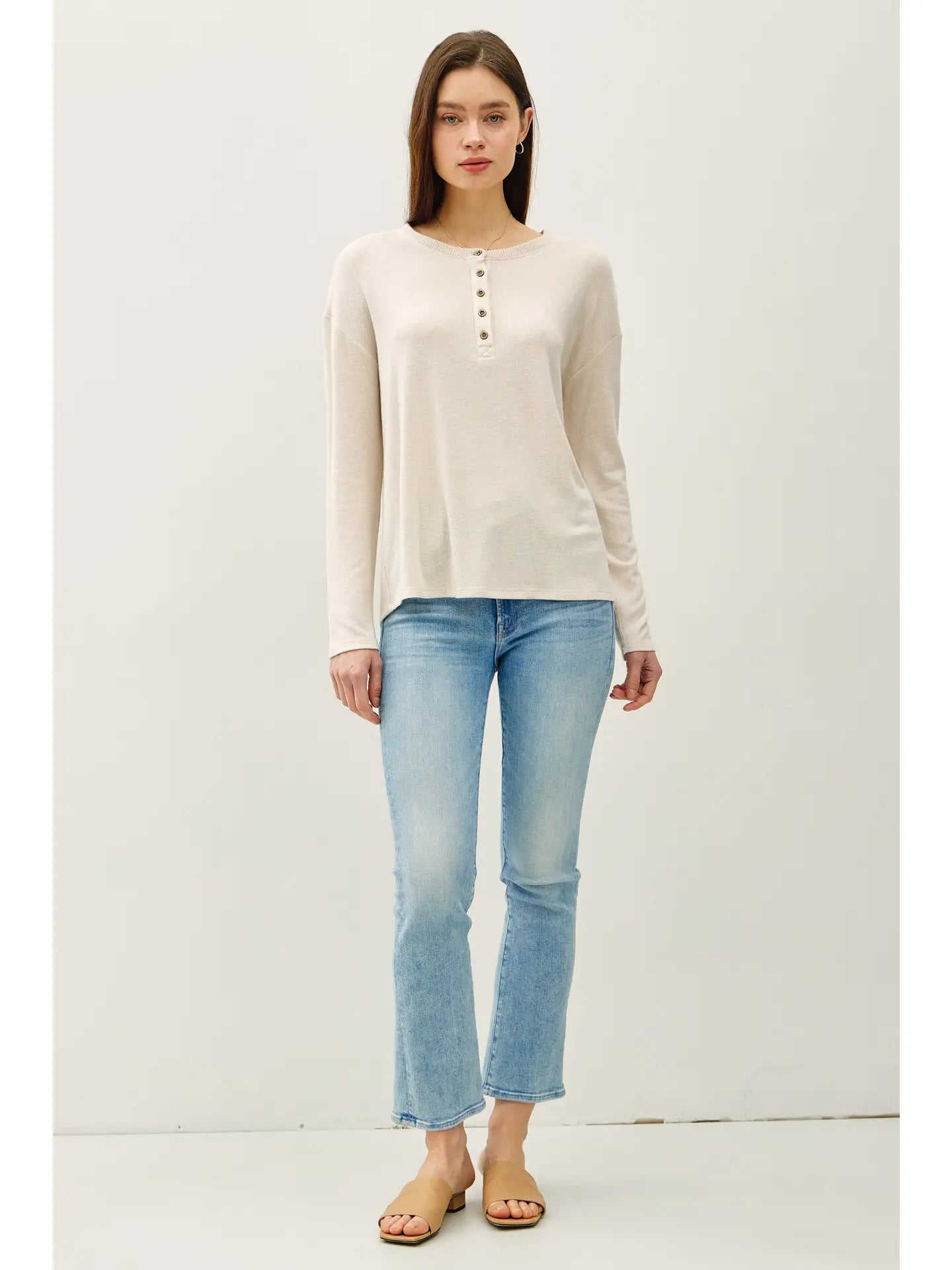 Buttery Soft Hacci Henley Top