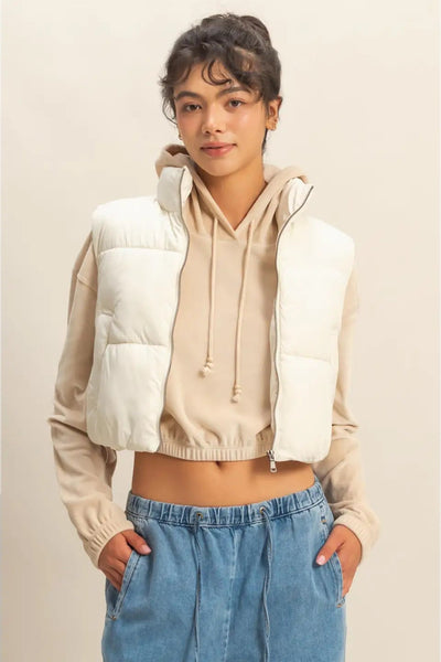 Cropped Puffer Vest