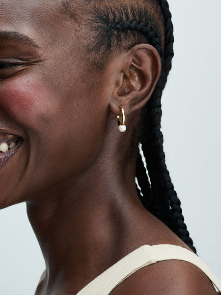 Pandora Treated Freshwater Cultured Pearl Hoop Earrings