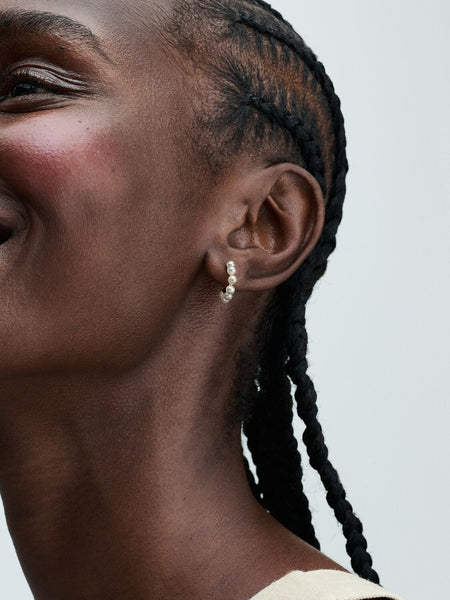 Pandora Treated Freshwater Cultured Pearls Open Hoop Earrings