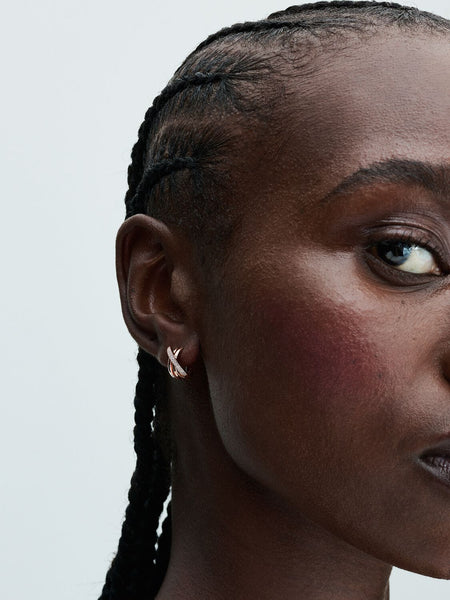 Pandora Crossover Pavé Hoop Earrings