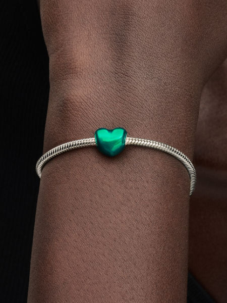 Pandora Metallic Green Heart Charm