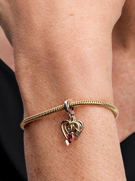 Pandora Engravable Heart & Arrow Double Dangle Charm