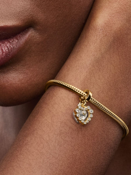 Pandora Sparkling Heart Double Dangle Charm