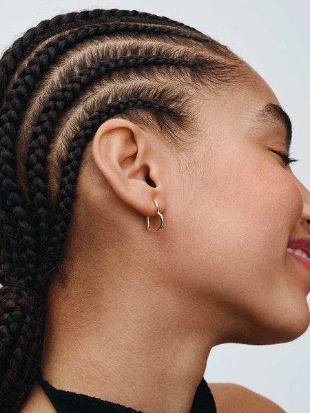 Pandora Asymmetrical Heart Hoop Earrings