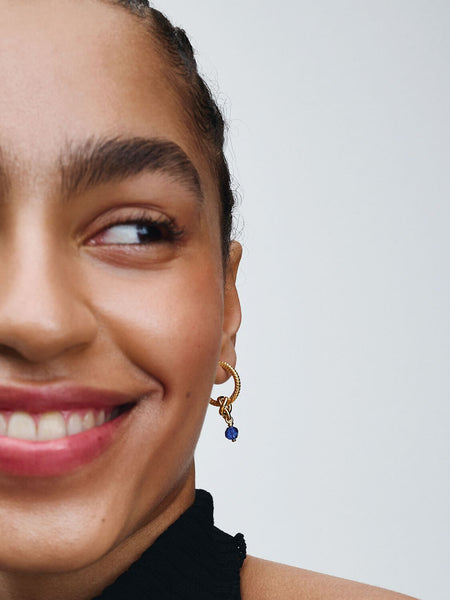 Pandora Faceted Blue Eternity Circle Dangle Charm