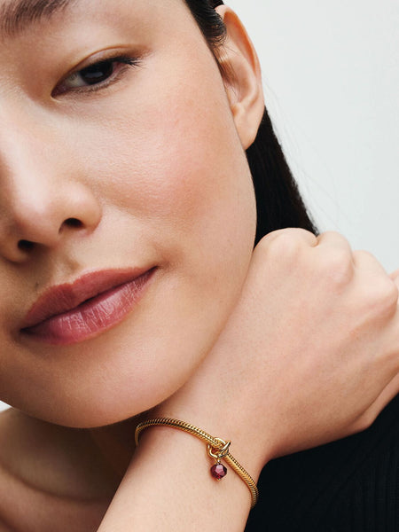 Pandora Faceted Red Eternity Circle Dangle Charm