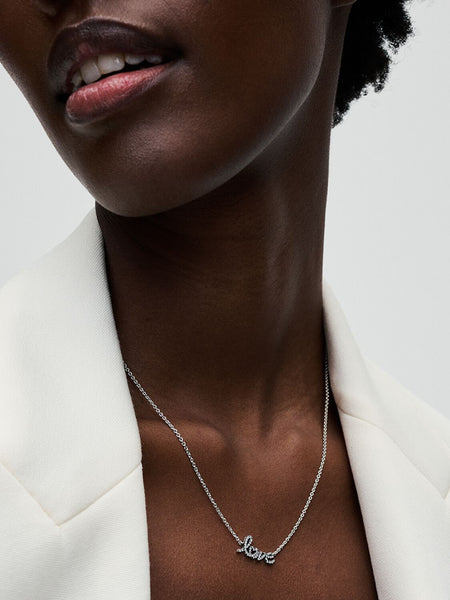 Pandora Sparkling Handwritten Love Collier Necklace
