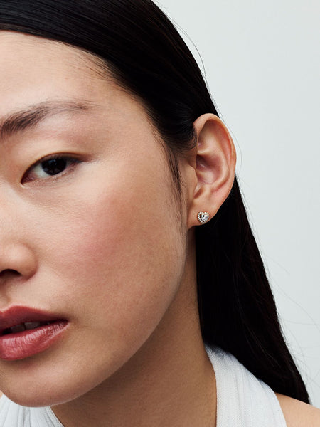 Pandora Sparkling Elevated Heart Stud Earrings
