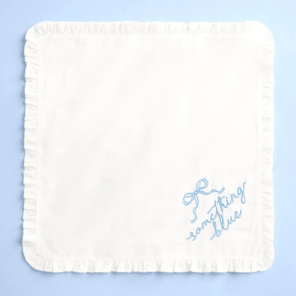 White square with blue text 'Something Blue' on a light blue background