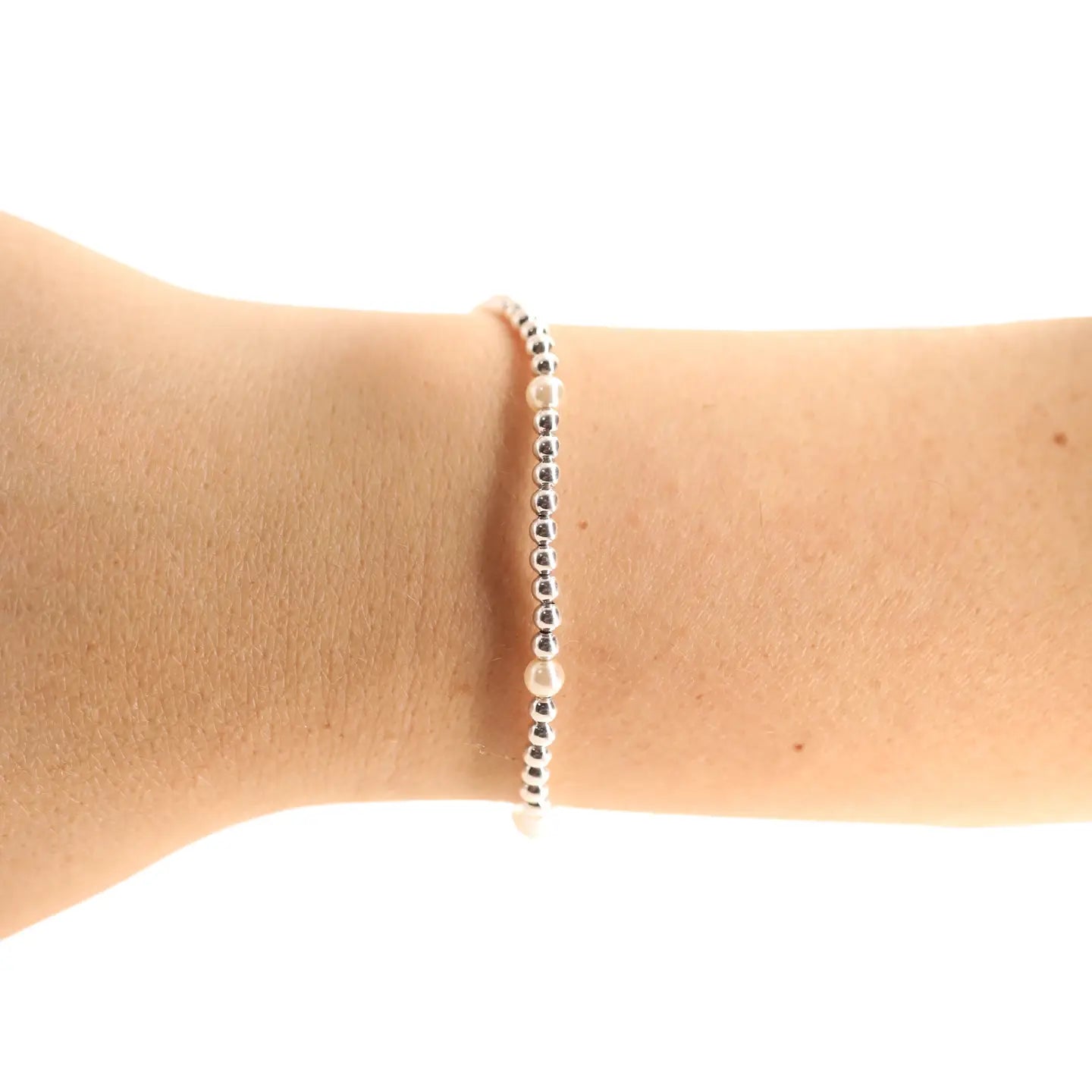 Madi Beaded Bracelet in Silver
