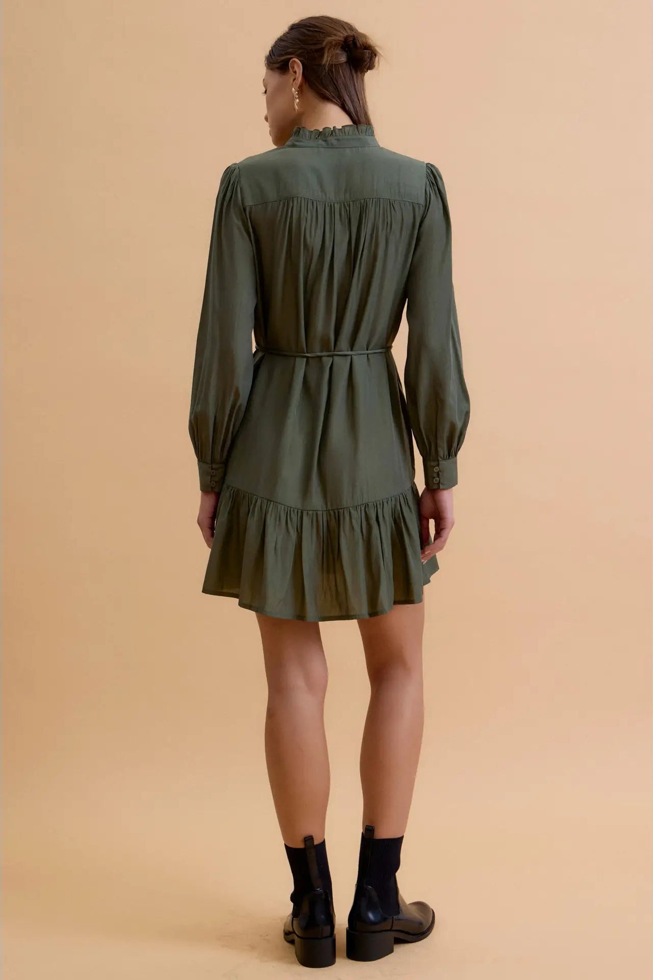 girl in green shirt dress