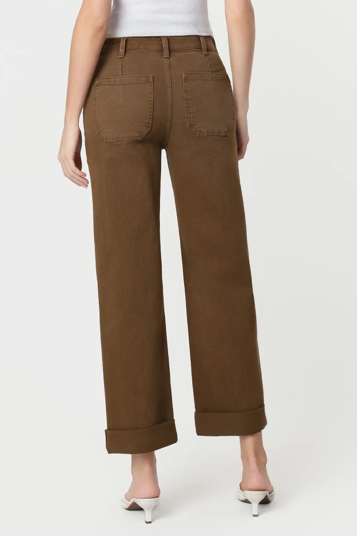 back view of person in brown jeans