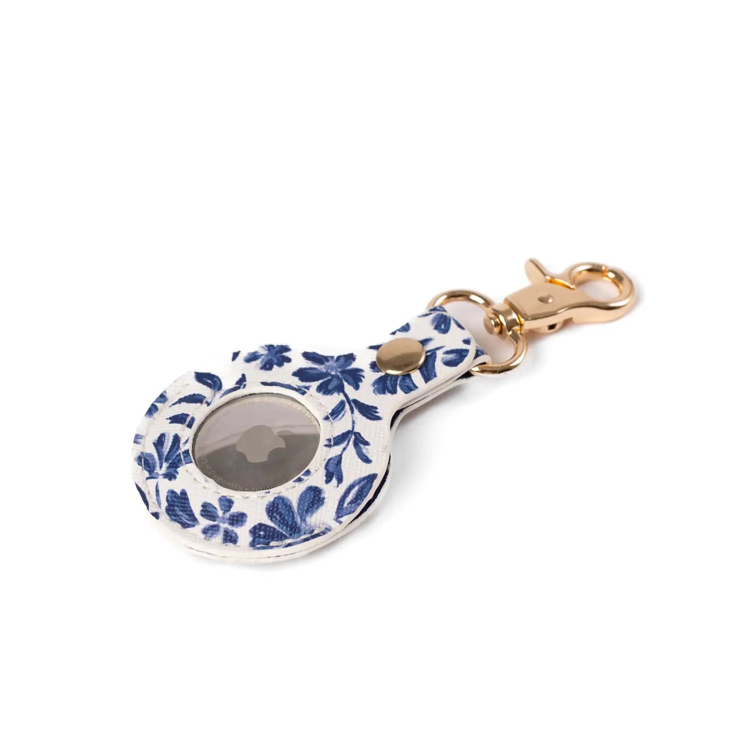 Keychain with floral design on a white background