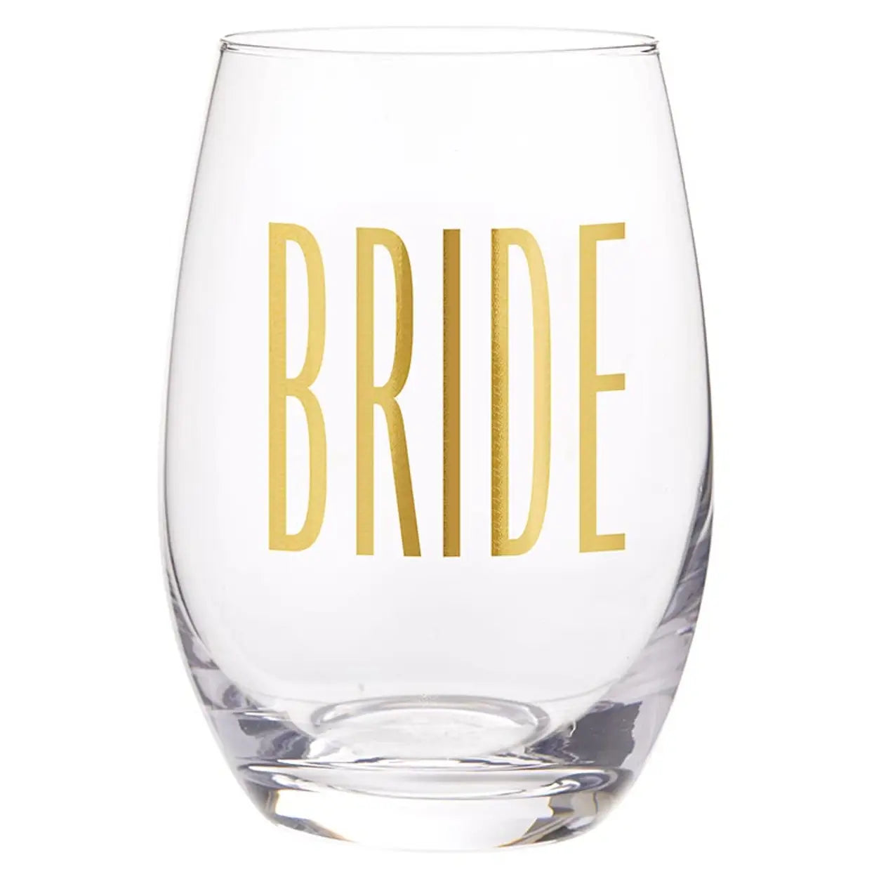 Gold Foil Stemless Wine Glass - Bride