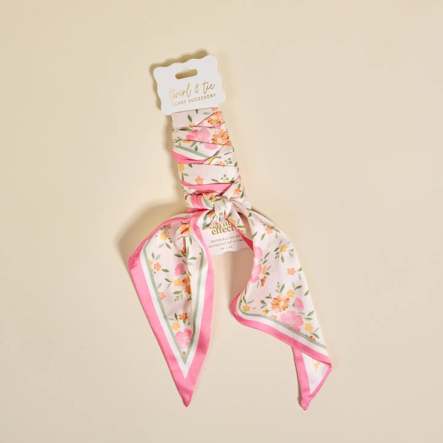floral pink and yellow scarf