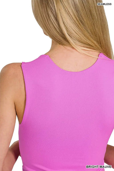 Seamless Double Layered Square Neck Tank Top