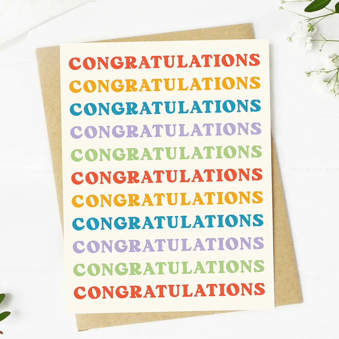 greeting card with congratulations on the front