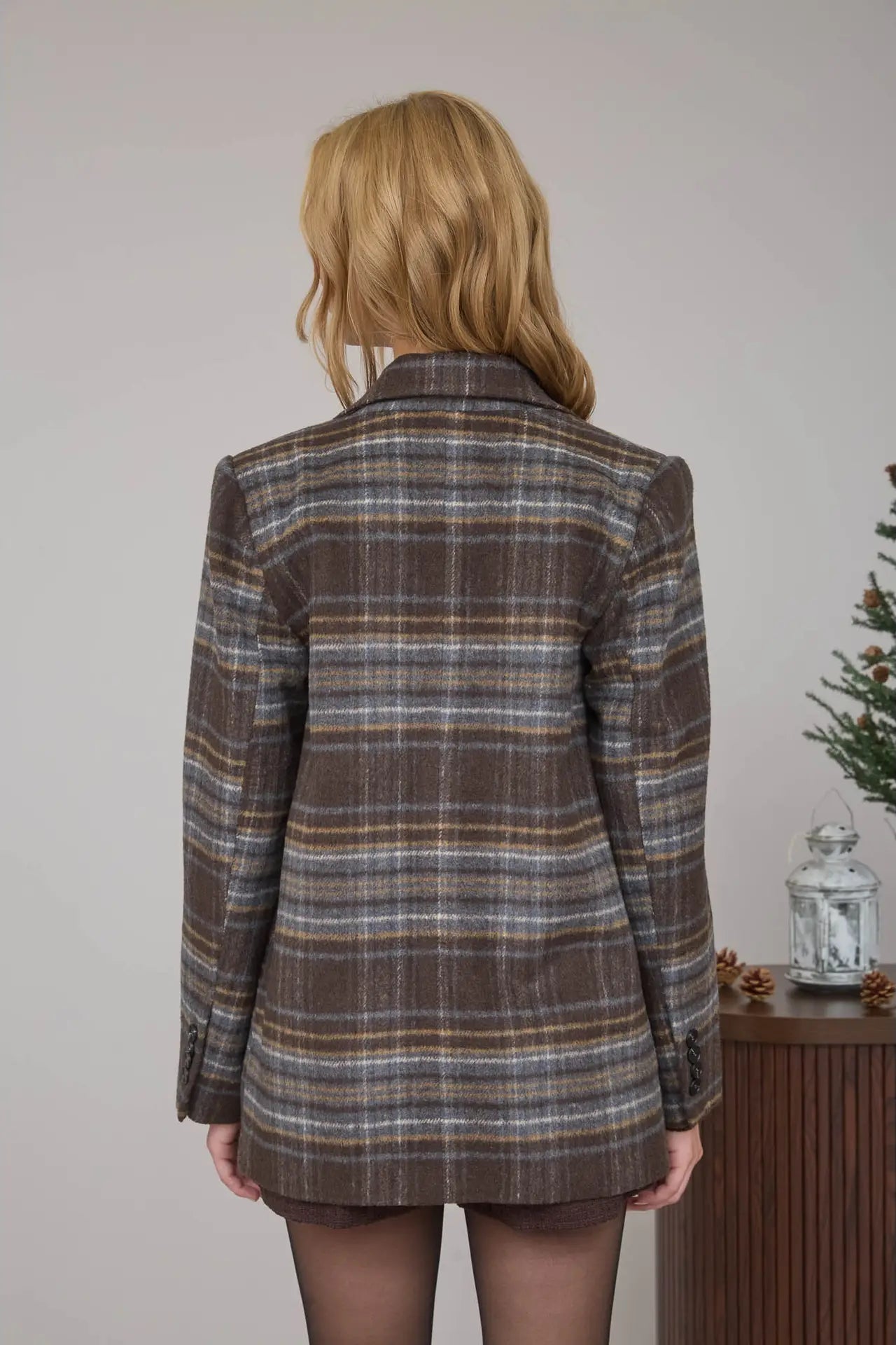 Plaid Long Line Coat