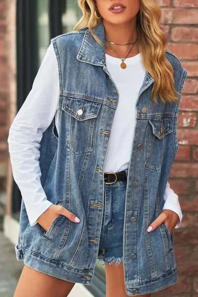 Blue Ridge Button Denim Vest