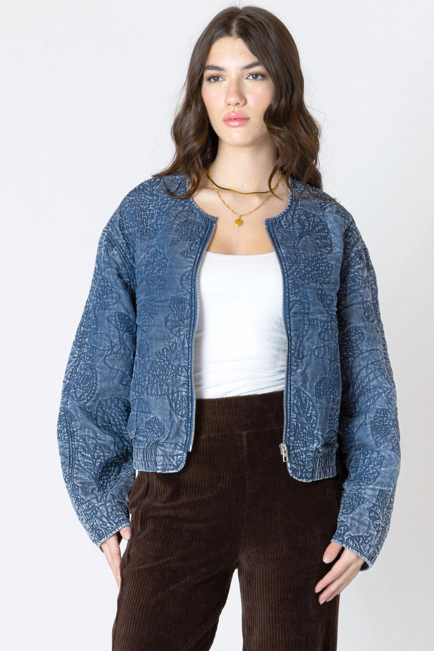 Indigo Embroidered Jacket