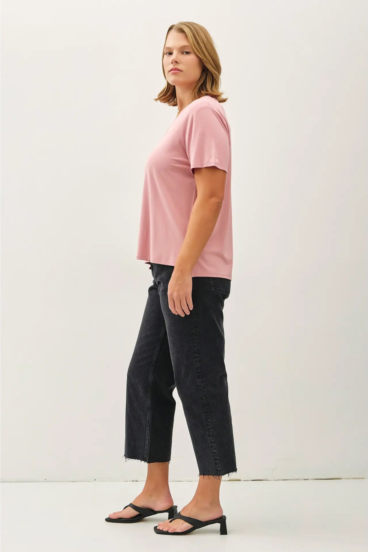 Bamboo V-Neck Tee-Plus Size