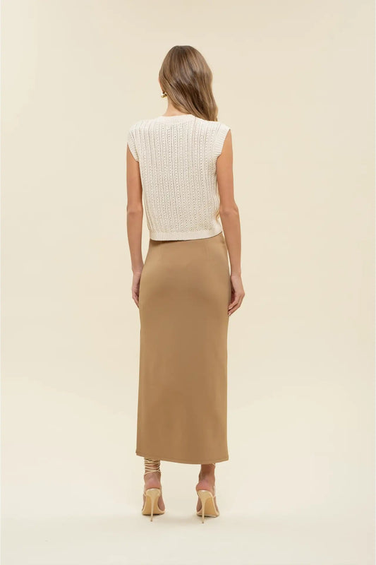 High Waist Midi Pencil Skirt
