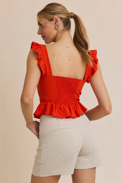 Sweetheart Ruffle Sleeve Top