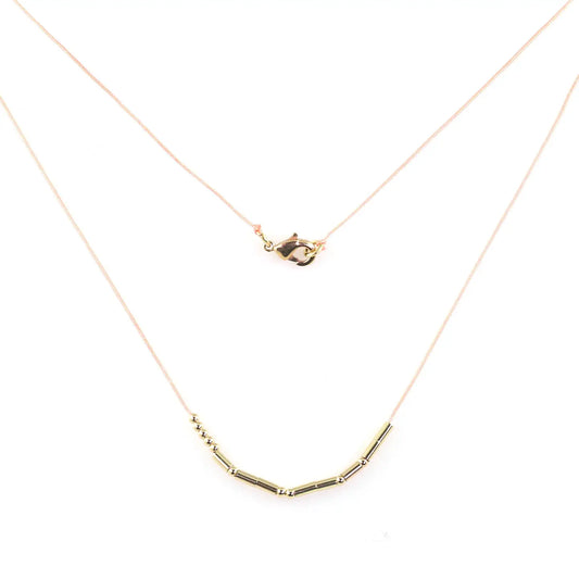 Morse Code Necklace - Gold - Happy