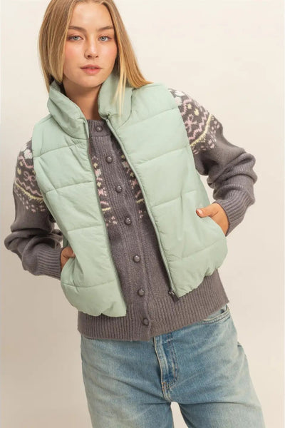Zip-Front Puffer Vest
