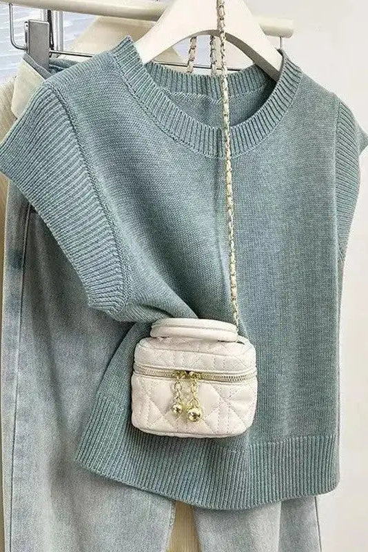 Short Sleeve Knit Sweater