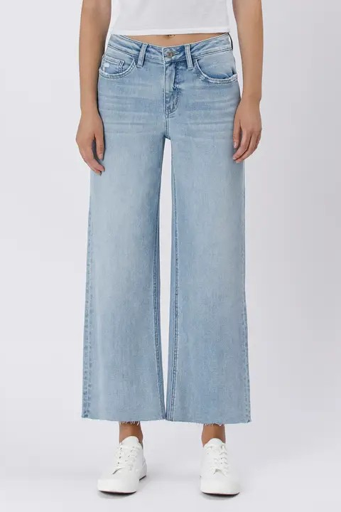 High Rise Wide Leg Crop Jeans