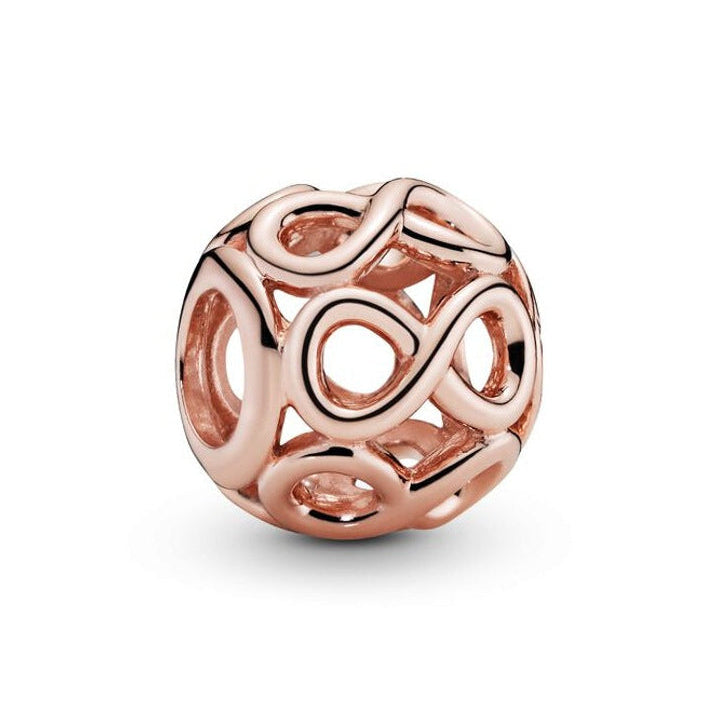 infinity charm in rose gold