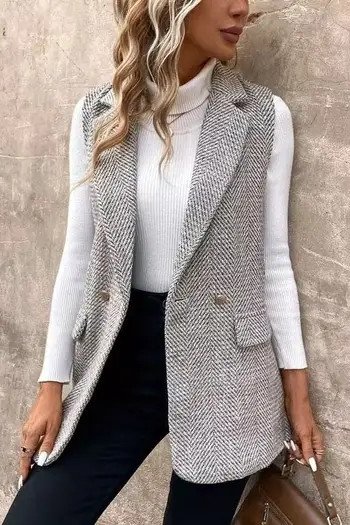 Elegant Tailored Vest Blazer