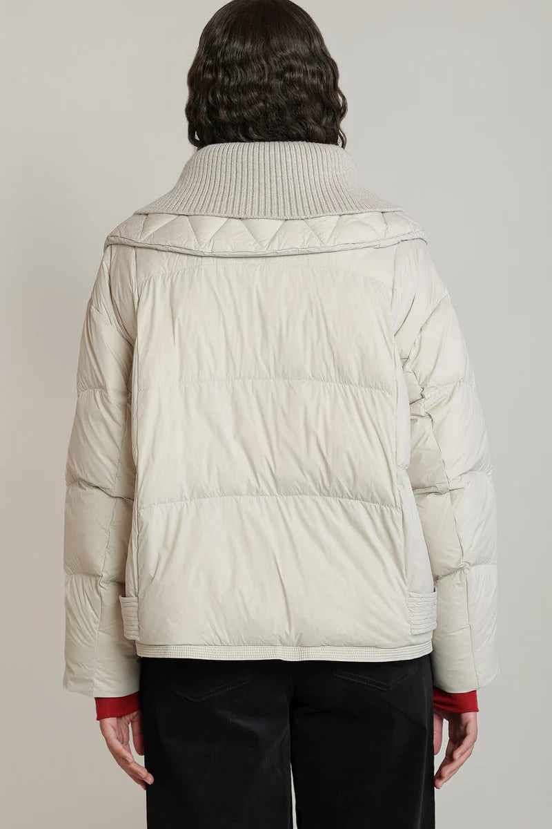 woman in puffer jacket