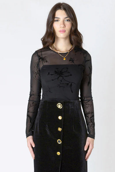 Burnout Patterned Bodysuit