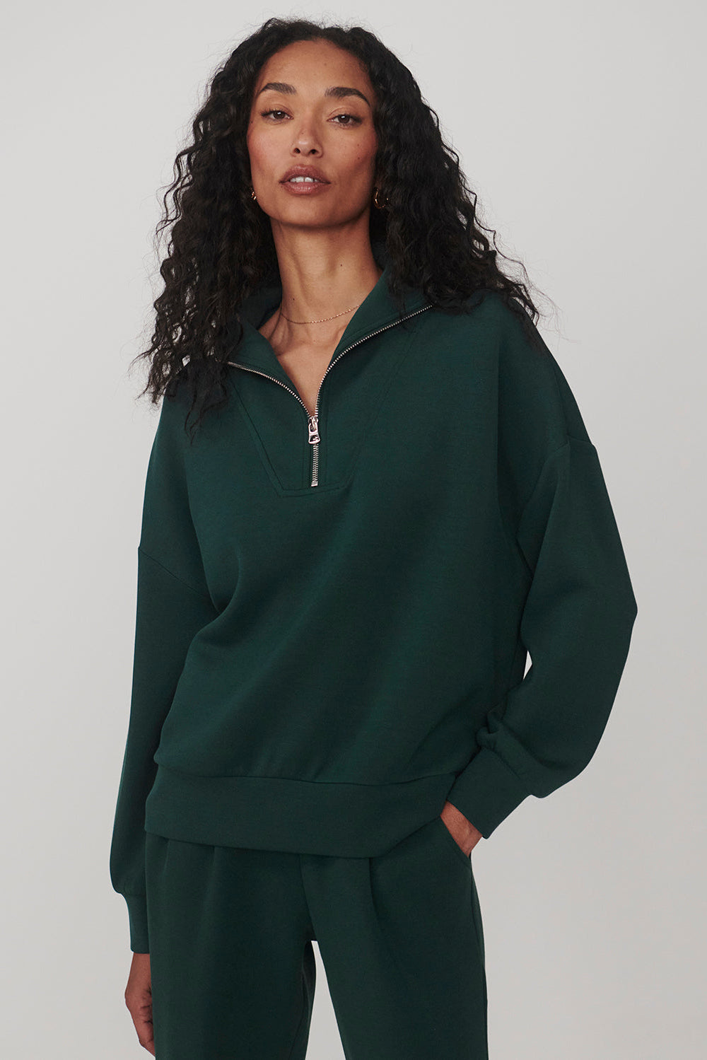 woman wearing sweatshirt