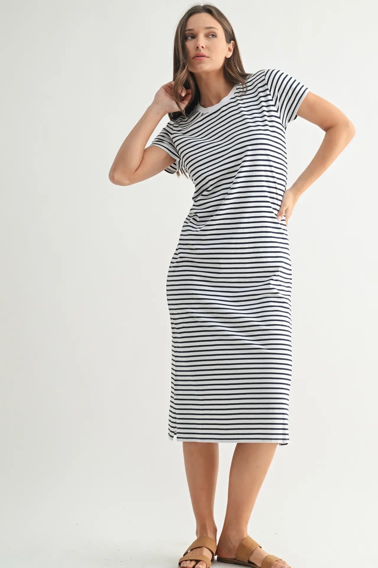 Coastal Striped Tee Dress