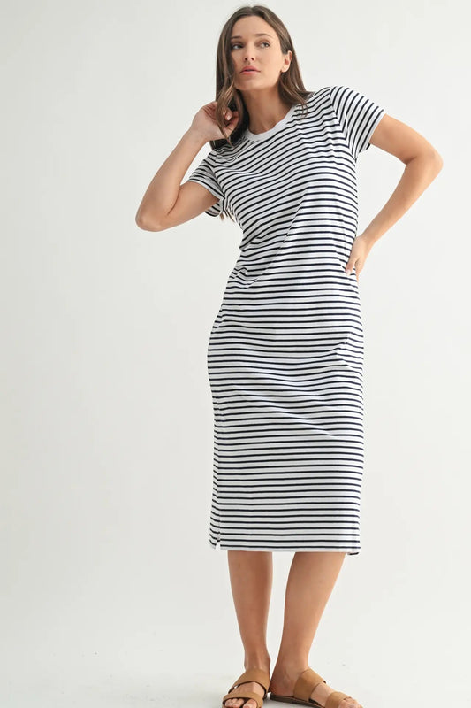 Coastal Striped Tee Dress