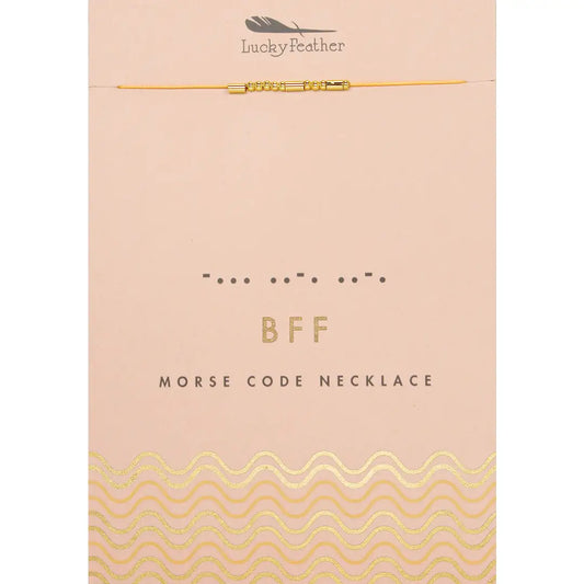 Morse Code Necklace - Gold - Bff