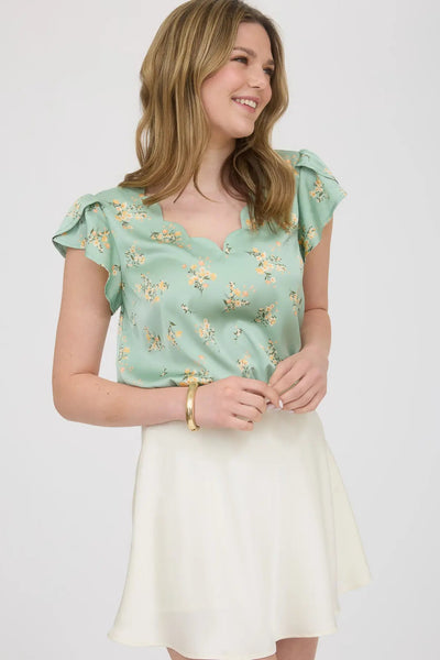 Floral Satin Blouse