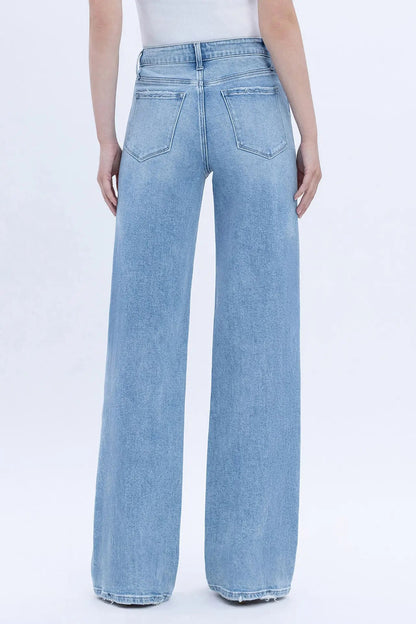 High Rise Full Length Wide Jeans