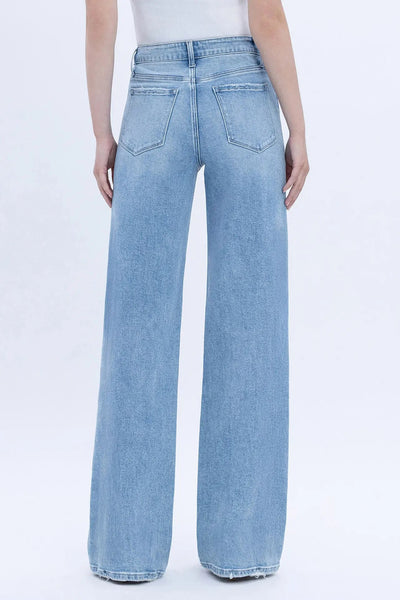 High Rise Full Length Wide Jeans